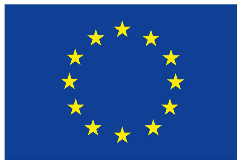 EU Flagge blau mit gelben Sternen im Kreis angeordnet